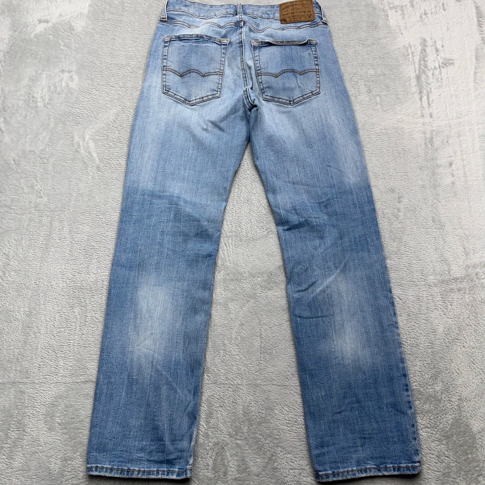 American Eagle Outfitters Mens Original Straight Jeans Light Wash 28x30 - Picture 9 of 11
